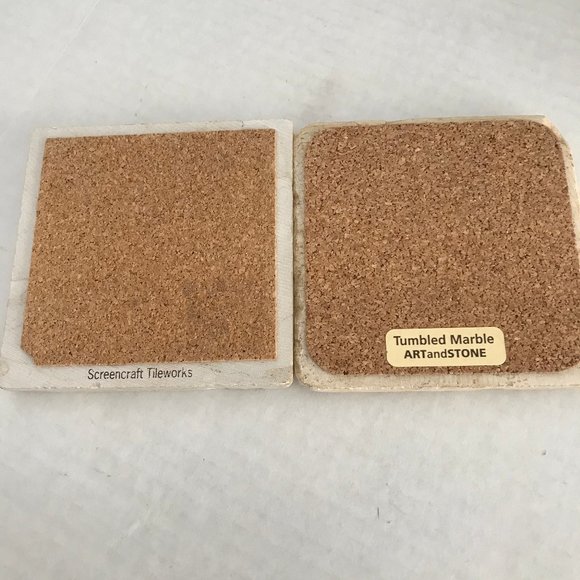 Two Marbled Stone Coasters - ART & STONE - SCREENCRAFT TILEWORKS - Picture 10 of 11